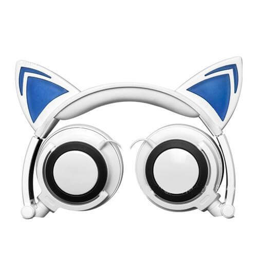 Cat Ear Headphones Universal Led Flashing Foldable Headphones
