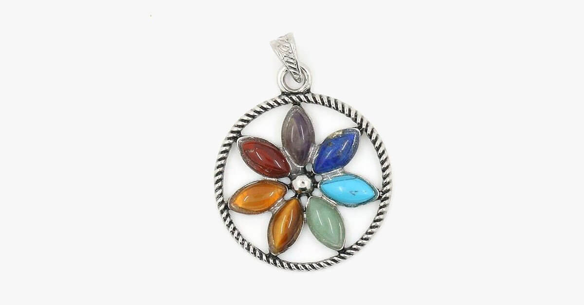 Chakras Natural Stone Pendant Charms