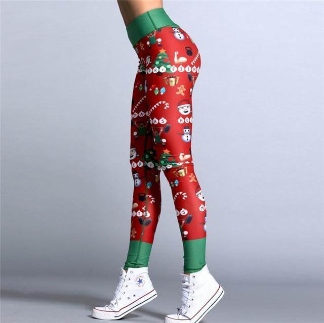 Christmas Leggings Womens Xmas Holiday Leggings High Waist Pants