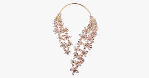 Chunky Crystal Flower Choker Necklace