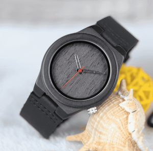 Classic Black Wooden Watch For Women In Wood Gift Box