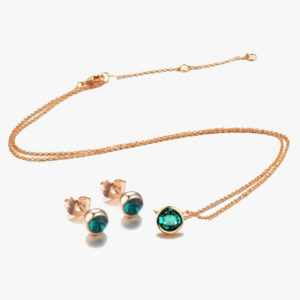 Classic Simple One Crystal Necklace Set