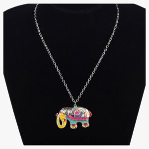 Colorful Elephant Pendant Necklace