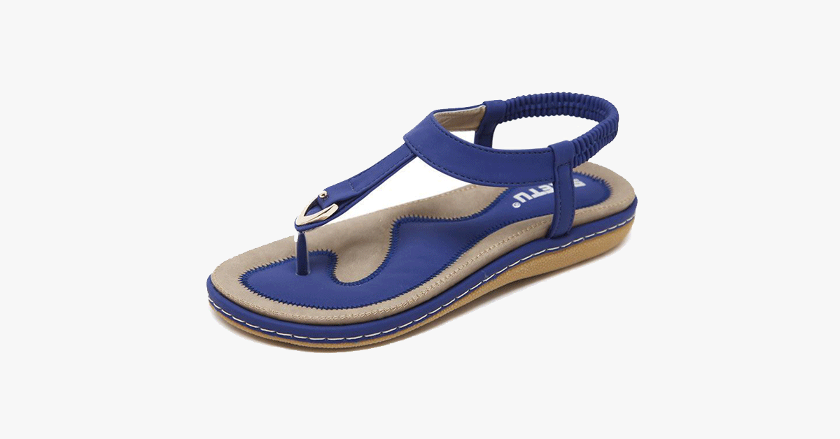 Comfortable Elastic Clip Toe Flat Beach Sandals