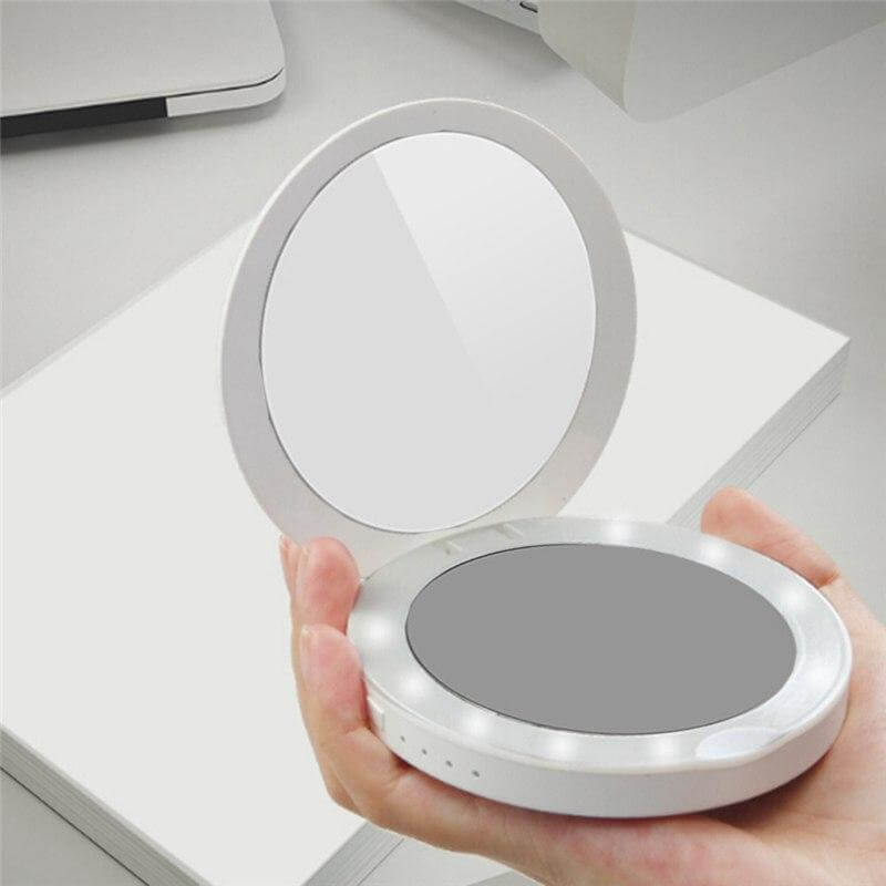 Compact Mirror Light Up Lighted Magnifying Makeup Travel Mirror