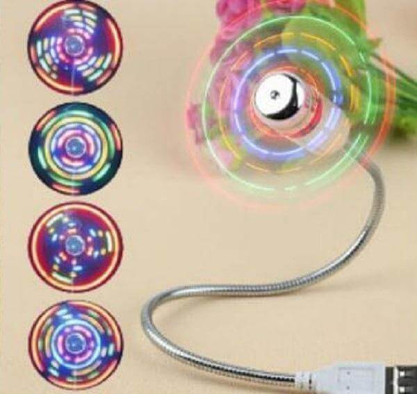 Cool Customizable Led Usb Fan With Fun Clock Image Text Built Into Blades