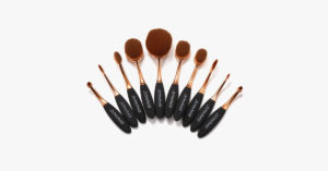 Copy Of 10 Piece Black And Gold Oval Brush Set