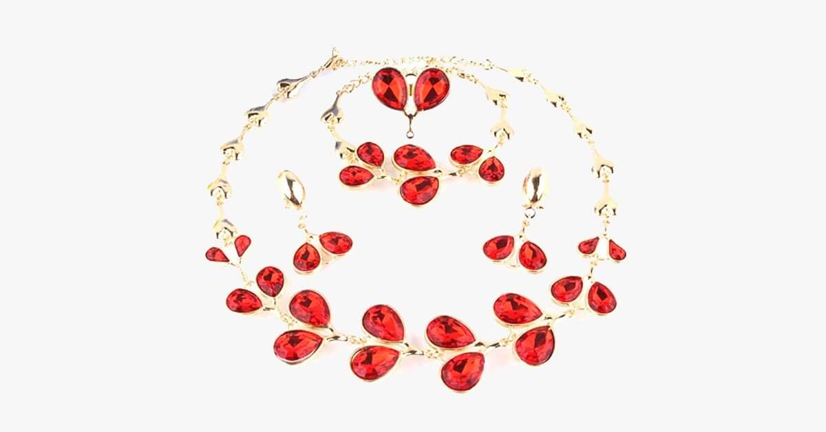 Copy Of Bold Floral Garnet Set