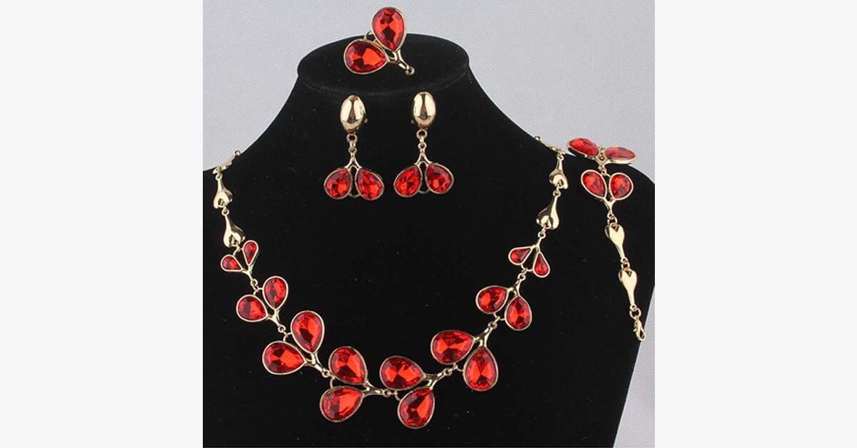 Copy Of Bold Floral Garnet Set