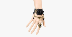 Dark Rose Ring To Wrist Bracelet