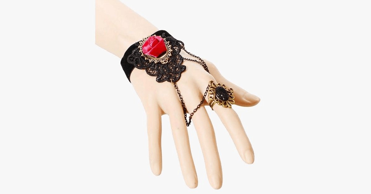 Deep Rose Ring To Wrist Bracelet