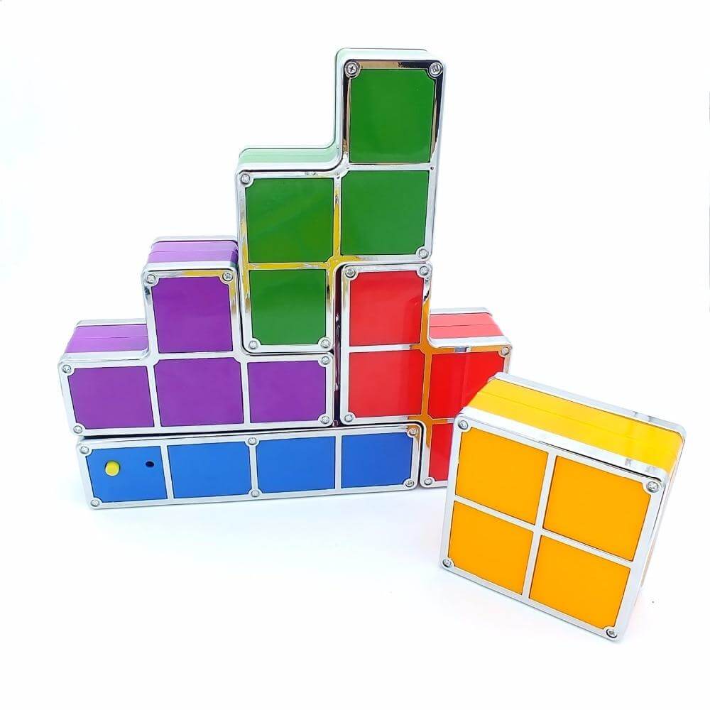 Diy Tetris Puzzle Light Stackable Led Desk Lamp Constructible Block Night Light Retro Game Tower Baby Colorful Brick Toy