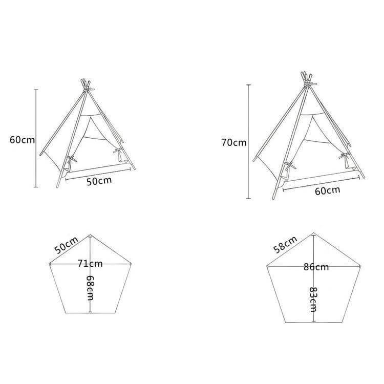 Dog Cat Teepee Pet Tepee Bed Tent Dog House Tipi