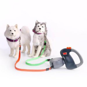 Dog Leash Retractable Dual Walking Leash Color Coded Brake