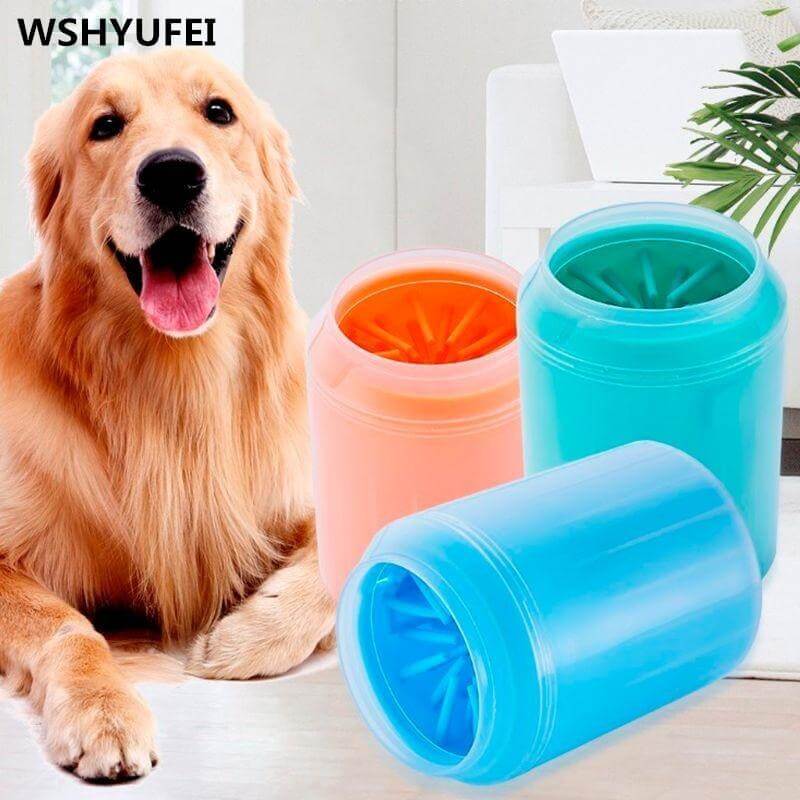 Dog Paw Cleaner Cup Soft Silicone Combs Portable Pet Foot Washer Cup Paw Clean Brush Quickly Wash Dirty Cat Foot Cleaning Bucket