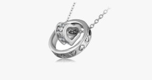 Double Heart Ring Necklace