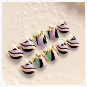 Double Striped Fake Nails