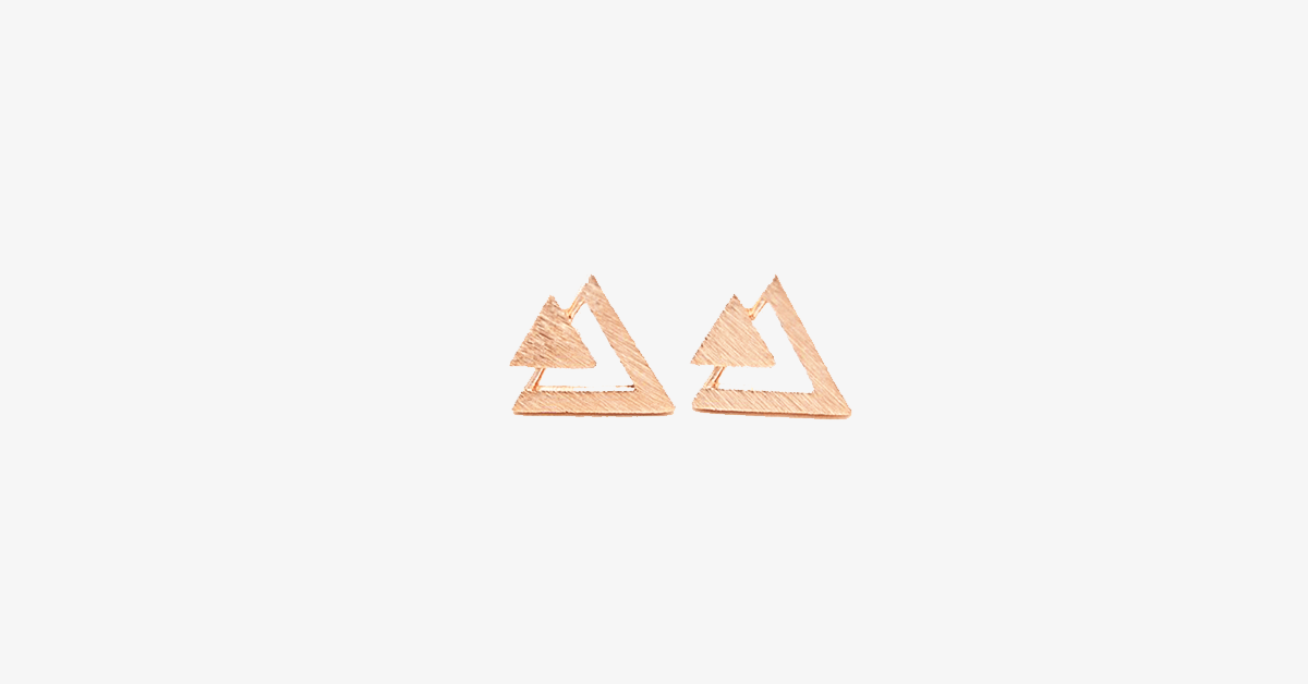 Double Triangle Stud Earring Fashionable Multicolor Set Of Two