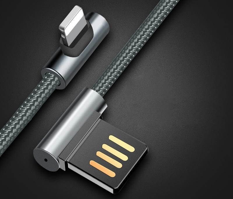 Dual End L Shaped Lightning Cable For Phone Addict