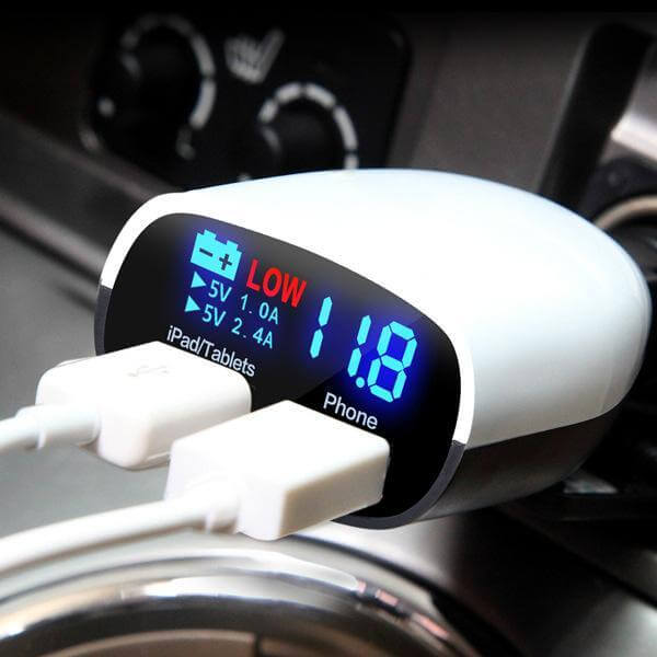 Dual Port Usb Car Charger With Led Display Keep You And Your Devices As Safe As Possible