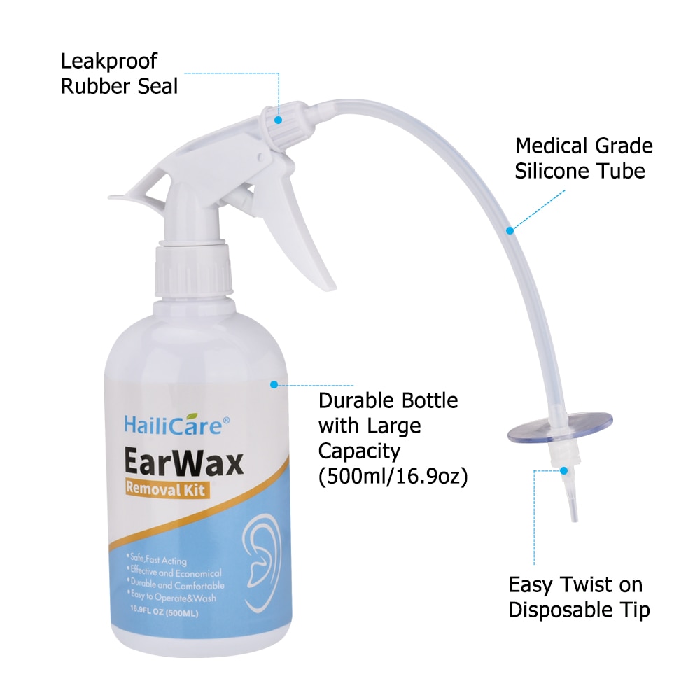 Ear Irrigation Cleaning Ear Wax Removal Kit With Ear Washing Syringe Squeeze Bulb