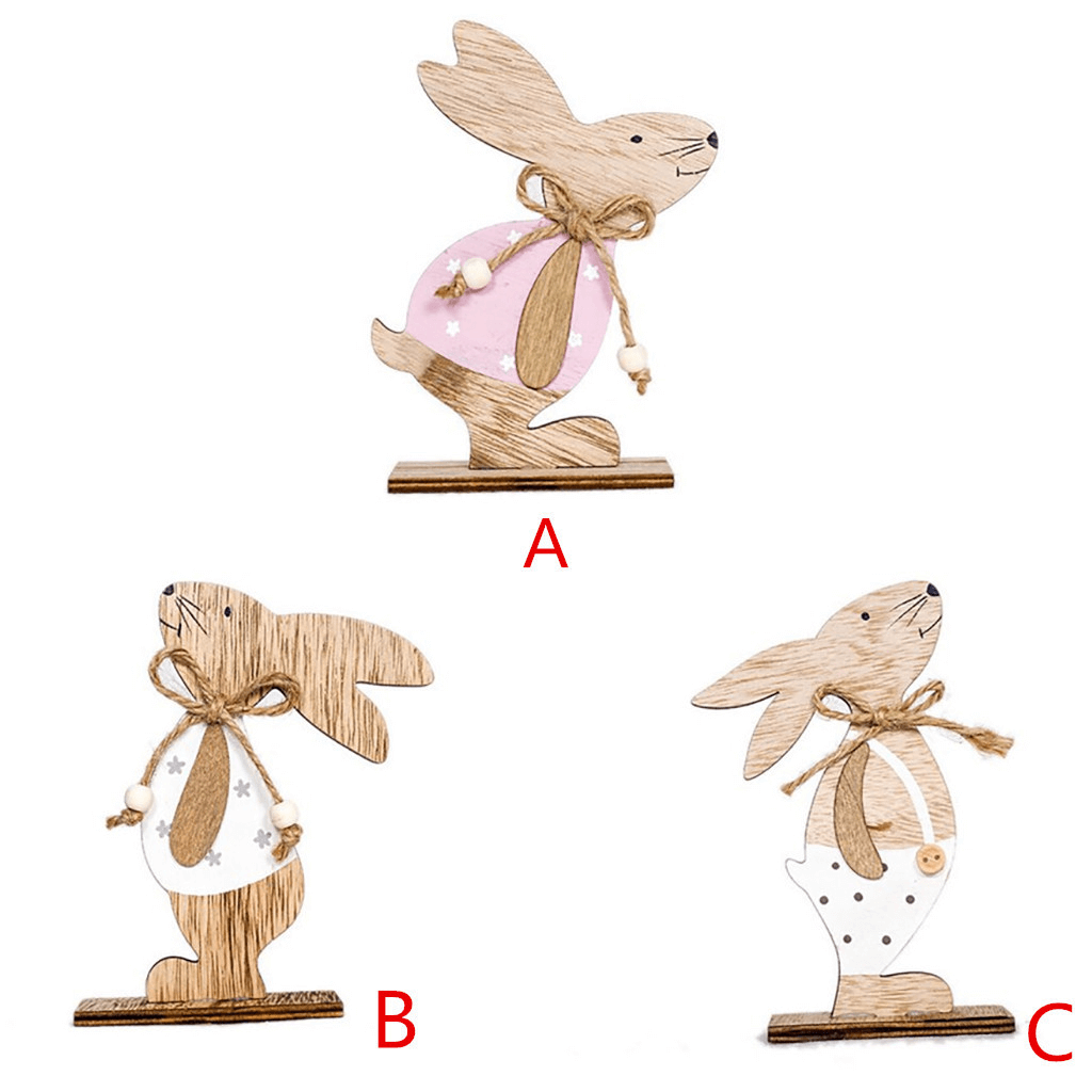 Easter Rabbit Wooden Decorations