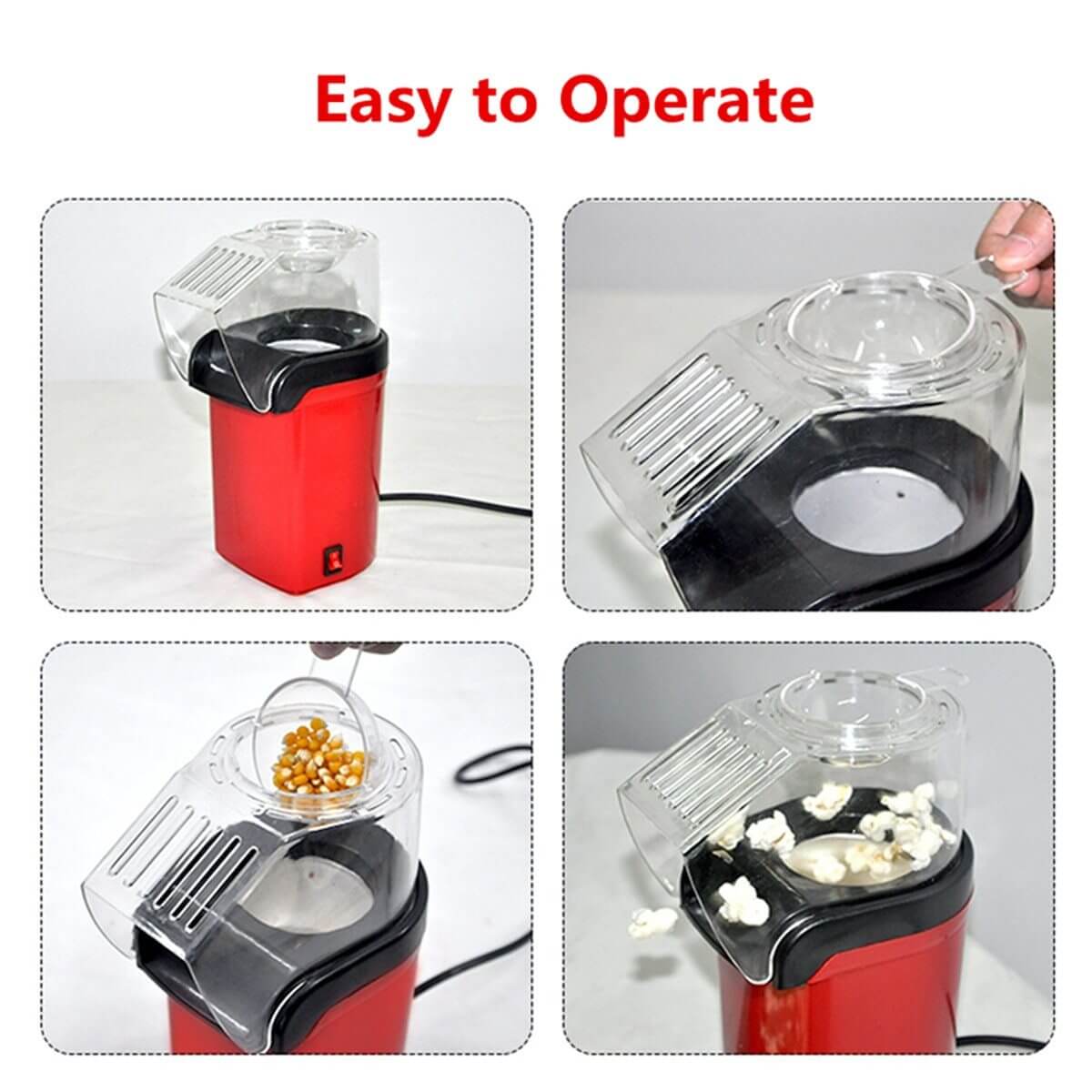 Electric Corn Popcorn Maker Diy Household Automatic Mini Hot Air Popcorn Making Kitchen Machine Diy Corn Popper 110V 220V