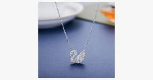 Elegant Crystal Swan Pendant