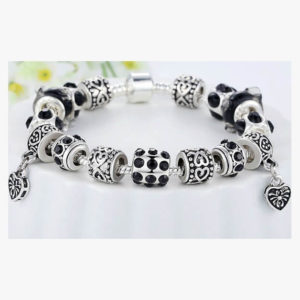 European Crystal Charm Bracelet