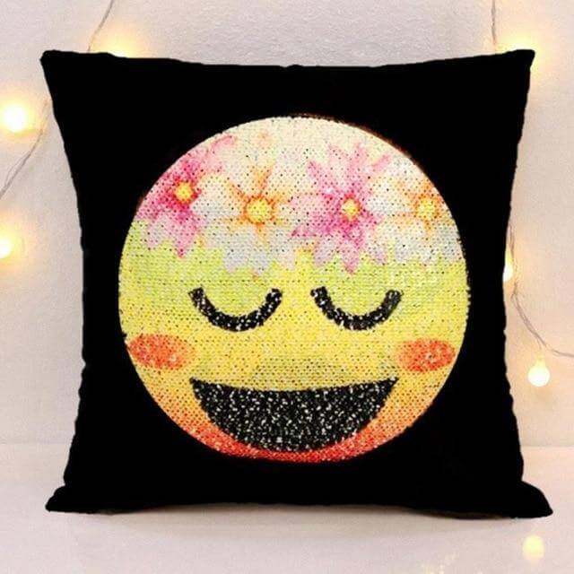 Face Changing Emoji Sequin Pillow Emoji Sequined Cushion Covers