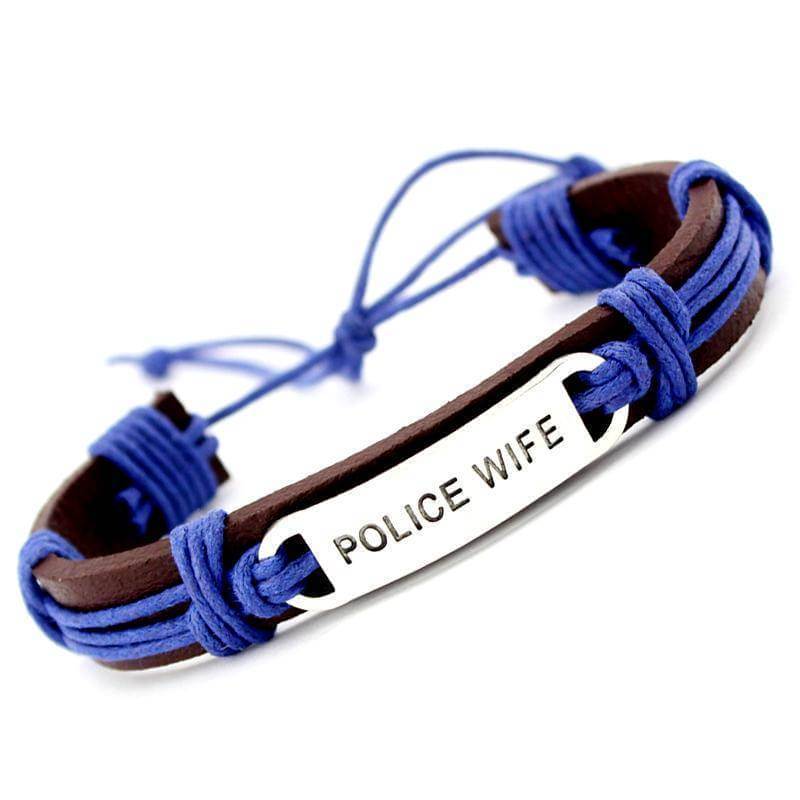 First Responders Police Firefighters Support Bracelet Leather Wrap