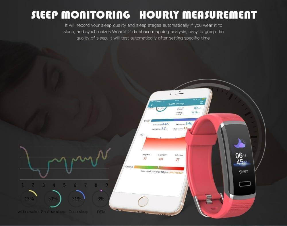 Fitness Tracker With Heart Rate Monitor Waterproof Smart Wristband With Color Screen