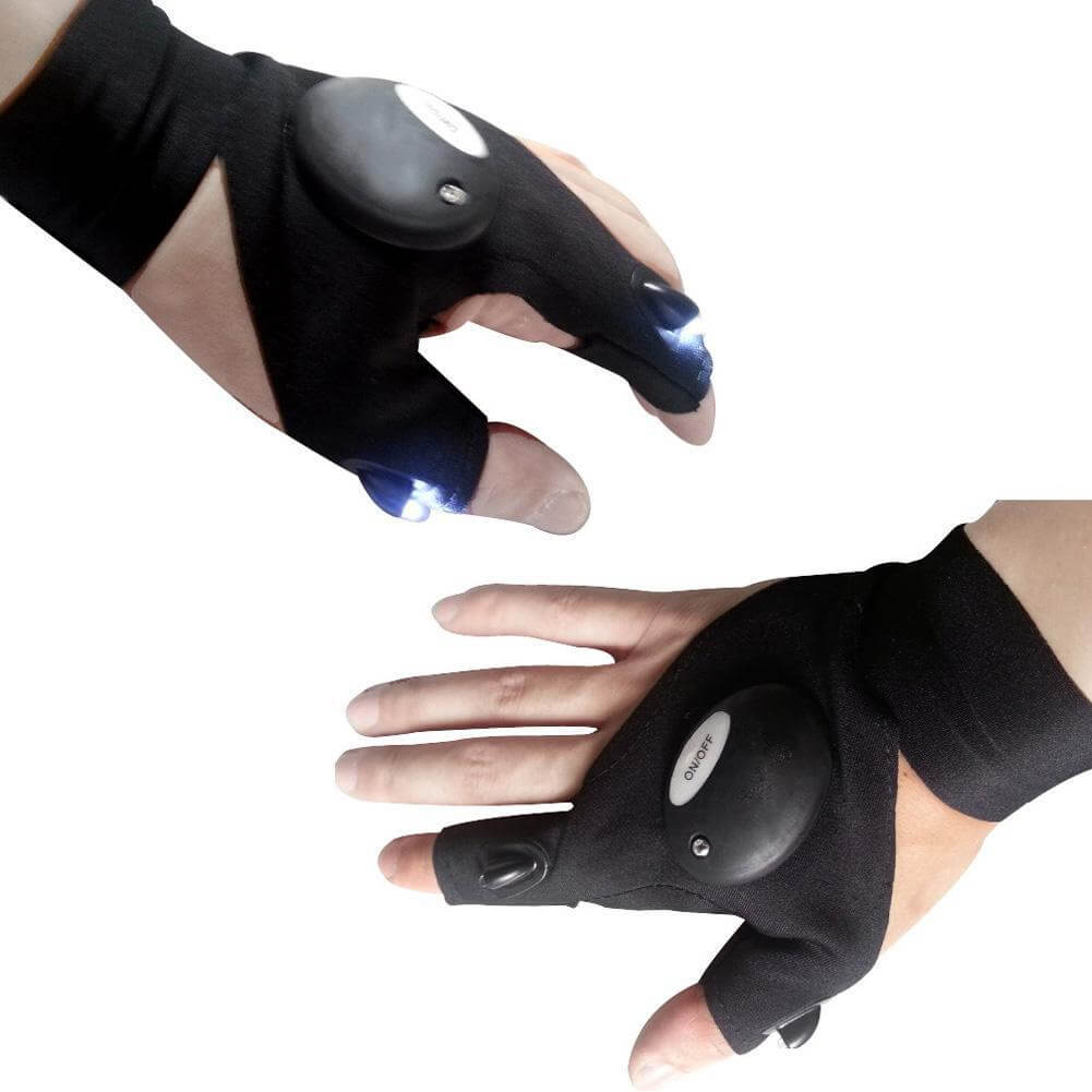 Flashlight Gloves Fingerless Gloves Light Outdoor Magic Strap Light