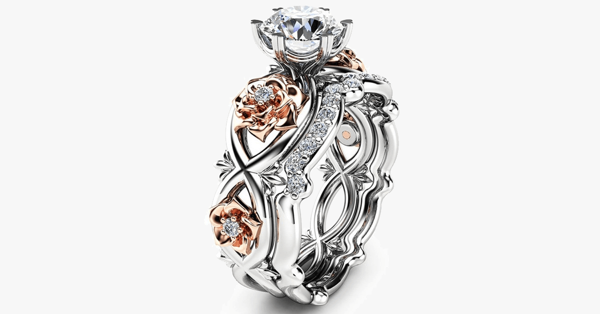 Floral Carved Crystal Ring