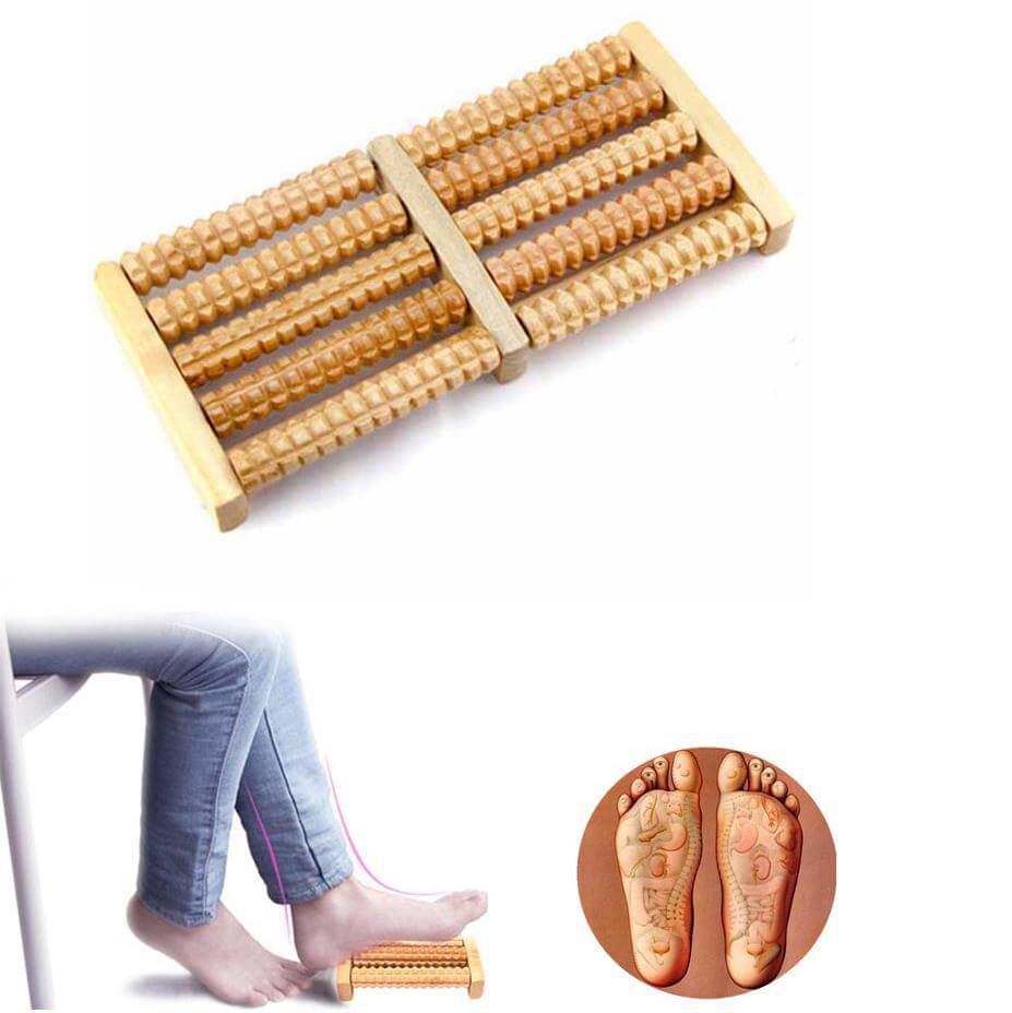 Foot Massager Wooden Stress Pain Relieving Foot Roller