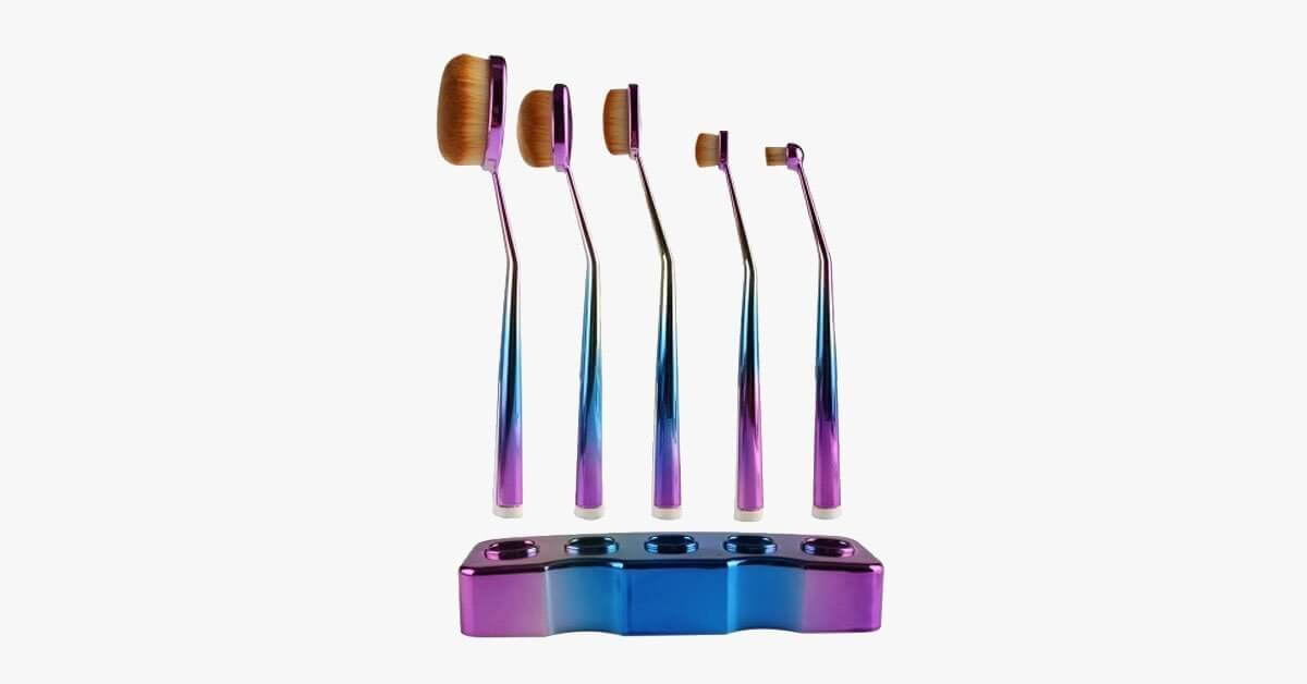Galaxy Oval Brush Set Of 5 With Soft Hair Bristles Lightweight And Easy To Use