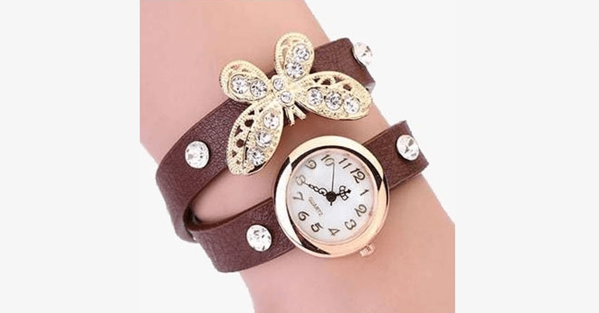Gold Butterfly Charm Watch For A Dainty Look