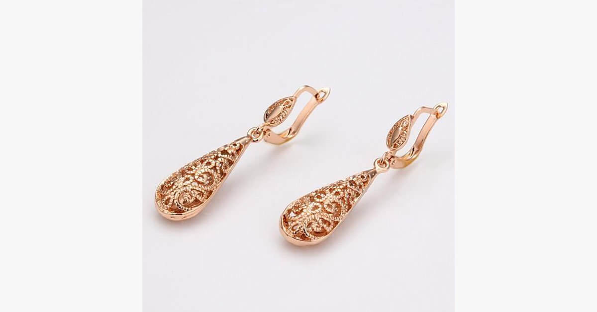 Gold Plated Water Drop Earrings