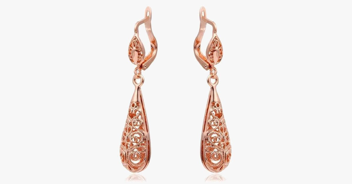 Gold Plated Water Drop Earrings