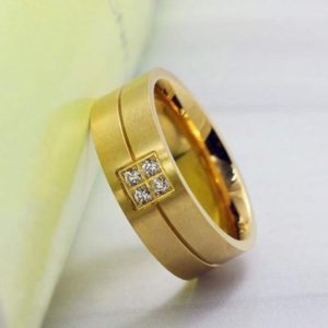 Gold Titanium Steel Band Ring