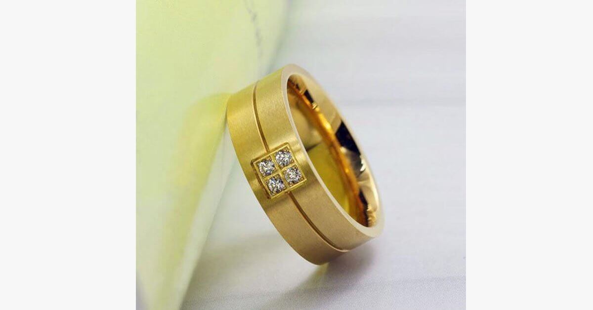 Gold Titanium Steel Band Ring