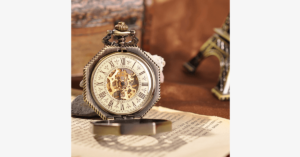 Golden Treasure Mechanical Pocket Watch Vintage And Antique Look With A Design To Admire