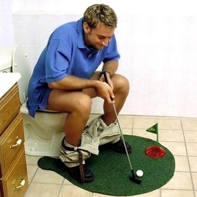Golf Toy Potty Putter Toilet Golf Mat Funny Potty