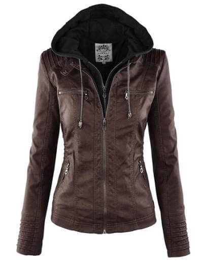 Gothic Faux Leather Jacket Women Hoodies