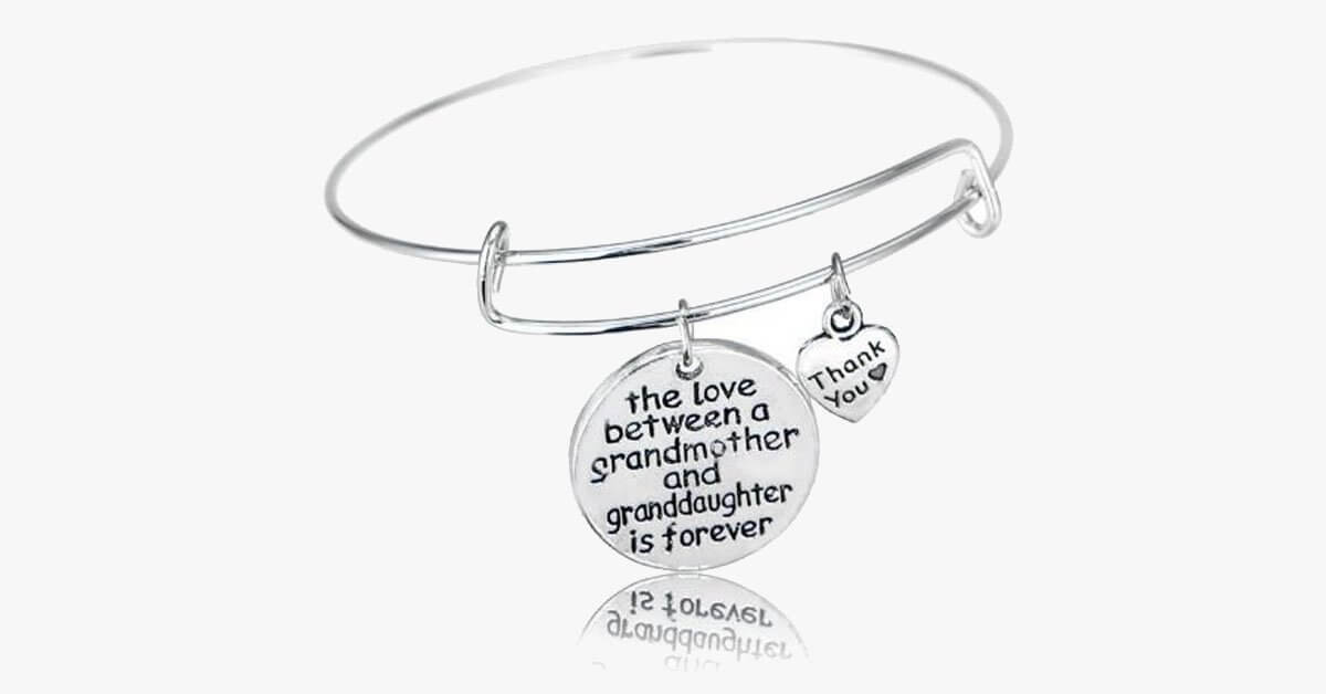 Grandmother And Granddaughter Forever Thankful Charm Bangle
