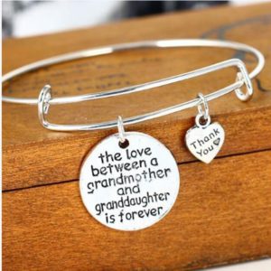 Grandmother And Granddaughter Forever Thankful Charm Bangle