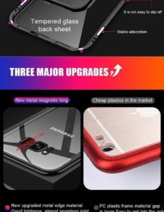 H A 360 Magnetic Adsorption Phone Case For For Samsung Galaxy S9 S8 Plus S7 Edge Tempered Glass Back Magnet Cover Note 9 8 Case