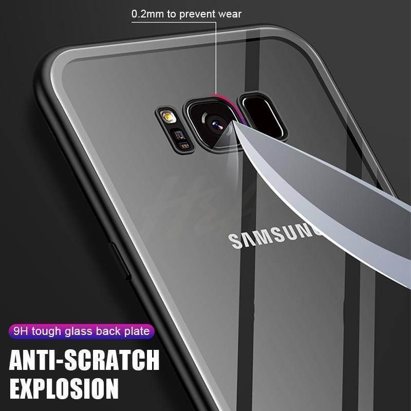 H A 360 Magnetic Adsorption Phone Case For For Samsung Galaxy S9 S8 Plus S7 Edge Tempered Glass Back Magnet Cover Note 9 8 Case