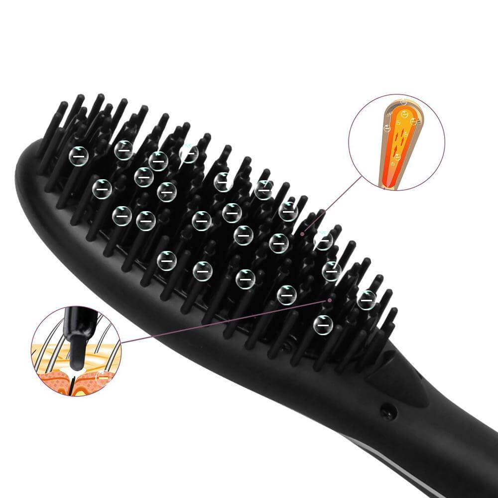 Hair Straightening Brush Electric Straightener Comb