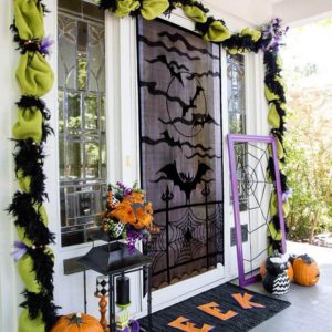 Halloween Curtains Spiderweb Lace Party Door Decorations